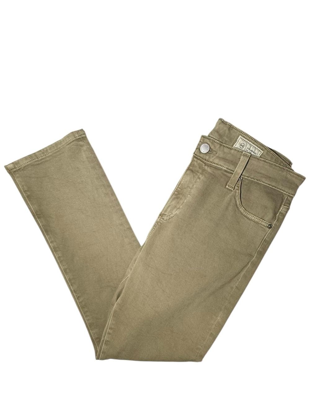 AG Mari Crop High-Rise Slim Straight NWT Denim Khaki Green 28
